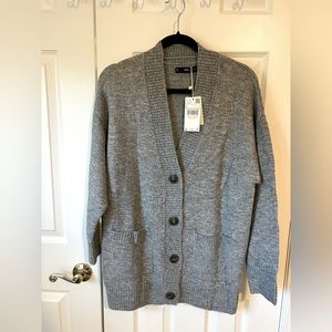 Mango grey oversized cardigan with buttons size S, new with tags